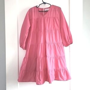 Ethnic Kids Tiered Dress in pink size 8-9 years